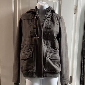 Gray Toggle Hooded Jacket